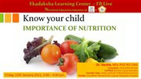 A nutrition education initiative series, episode1 - Importance of nutrition, Ekadaksha, IINS, Chennai