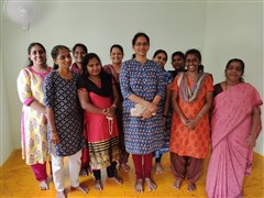 Yoga session and practice for ELC teachers with Ms.Ramya, Yoga instructor at Ekadaksha, Chennai